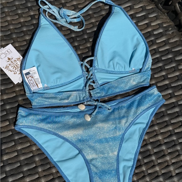BECCA Sparkling Blue Bikini - Size S/M - NWT - Picture 14 of 16